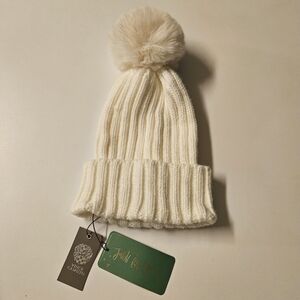 Vince Camuto Faux Fur Pom Knit Beanie One Size Ivory